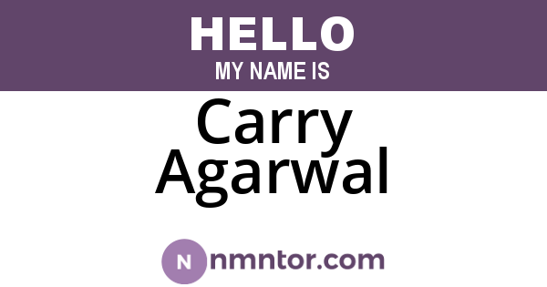 Carry Agarwal