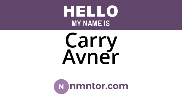 Carry Avner