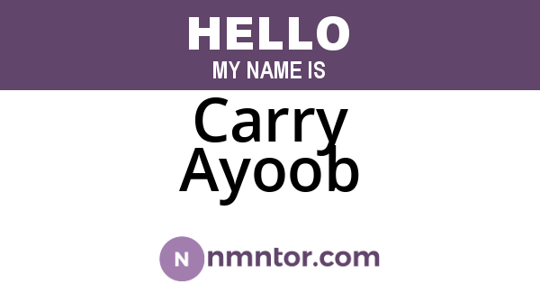 Carry Ayoob