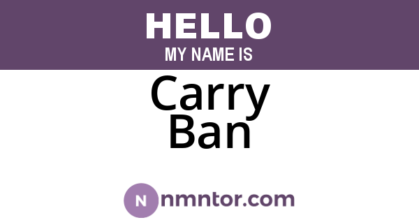 Carry Ban