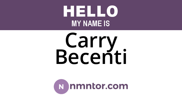 Carry Becenti