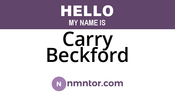 Carry Beckford