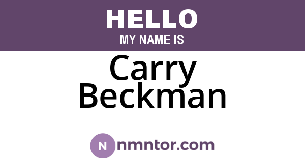 Carry Beckman