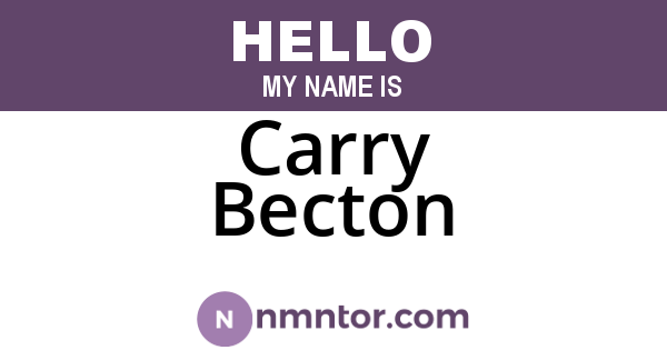 Carry Becton