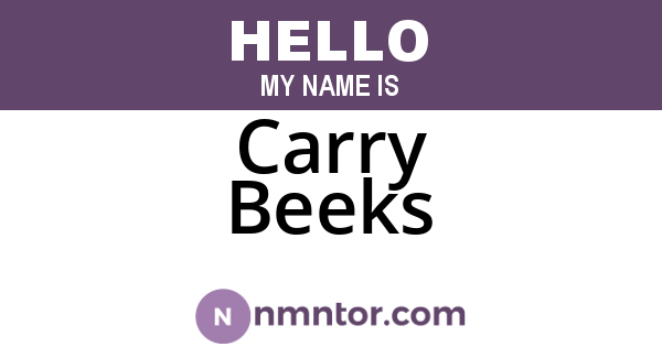 Carry Beeks