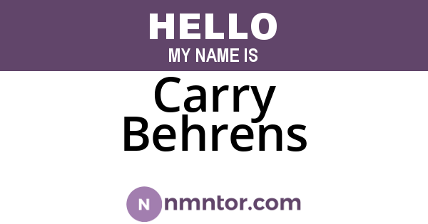Carry Behrens