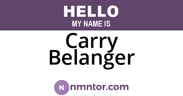 Carry Belanger