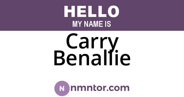Carry Benallie