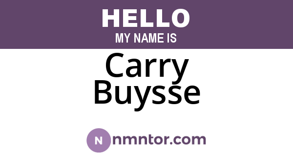 Carry Buysse