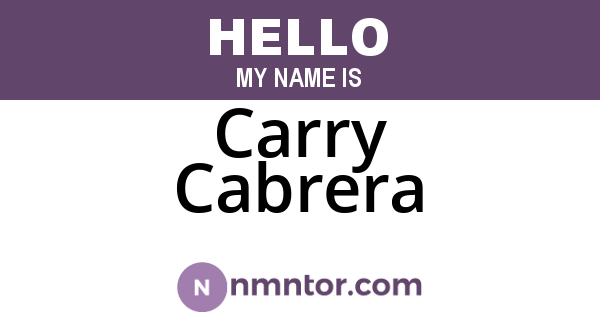 Carry Cabrera