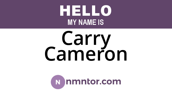 Carry Cameron