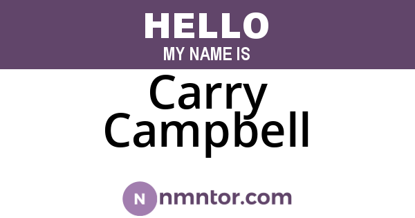 Carry Campbell