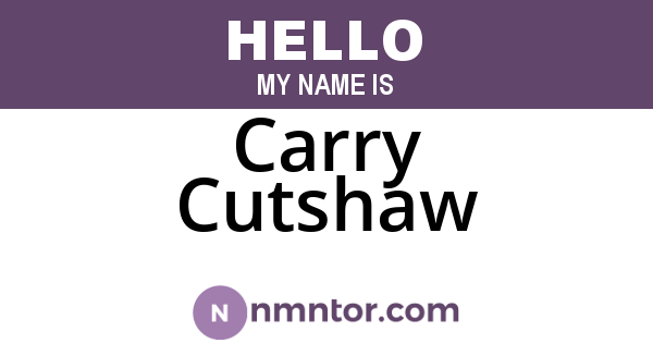 Carry Cutshaw