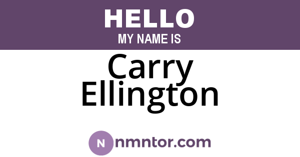 Carry Ellington