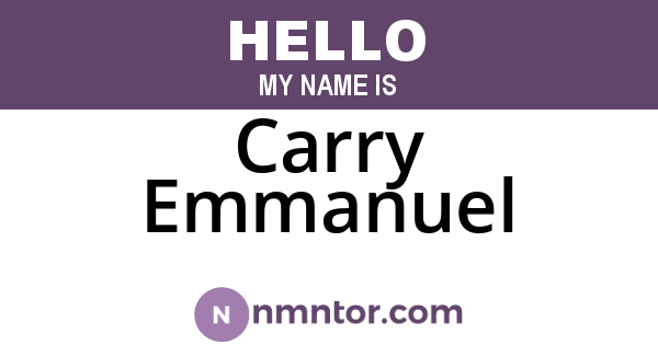Carry Emmanuel