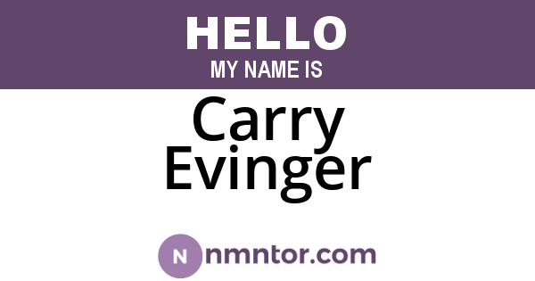 Carry Evinger