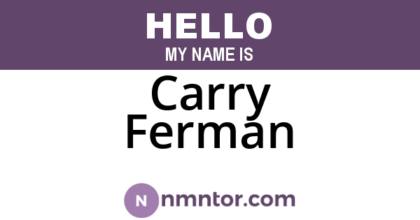 Carry Ferman