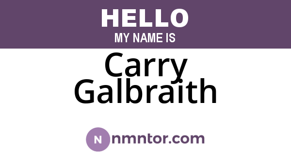 Carry Galbraith