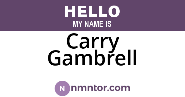Carry Gambrell