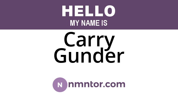 Carry Gunder