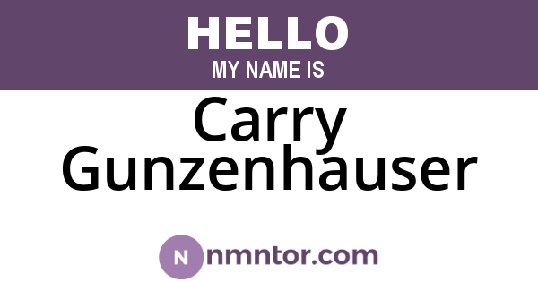 Carry Gunzenhauser