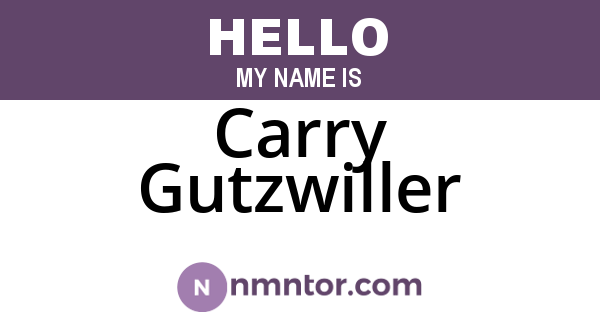 Carry Gutzwiller