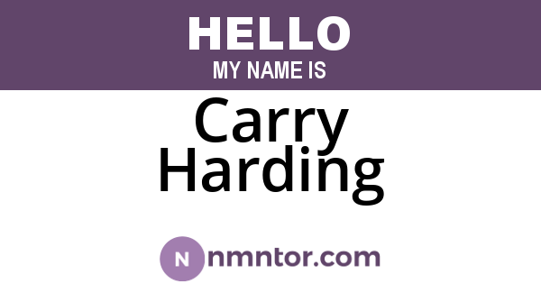 Carry Harding