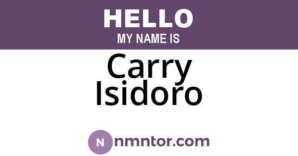 Carry Isidoro