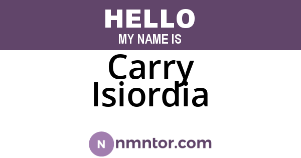 Carry Isiordia