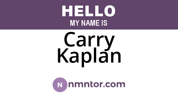 Carry Kaplan