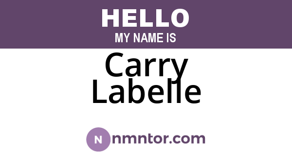Carry Labelle