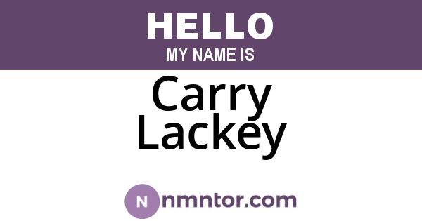 Carry Lackey