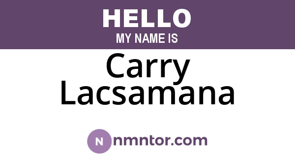Carry Lacsamana