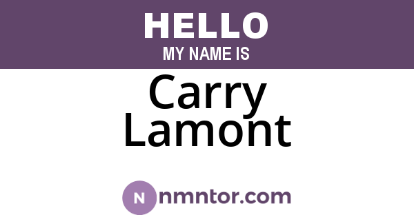 Carry Lamont