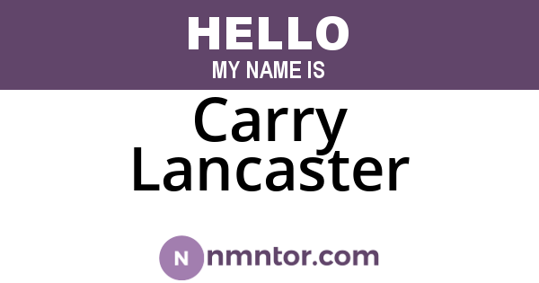 Carry Lancaster