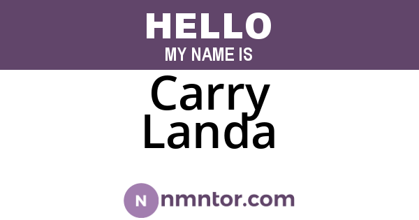 Carry Landa