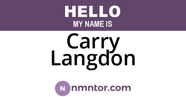 Carry Langdon