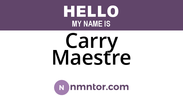 Carry Maestre
