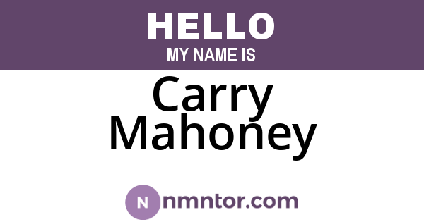 Carry Mahoney