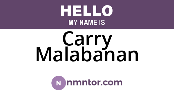 Carry Malabanan