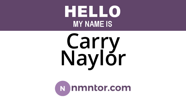 Carry Naylor