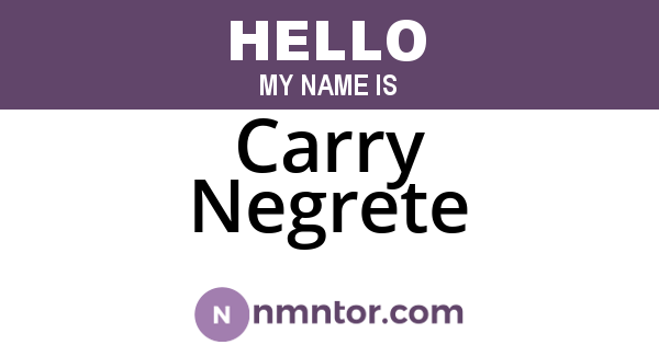 Carry Negrete