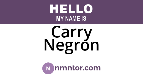 Carry Negron