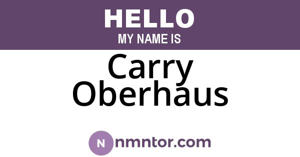 Carry Oberhaus