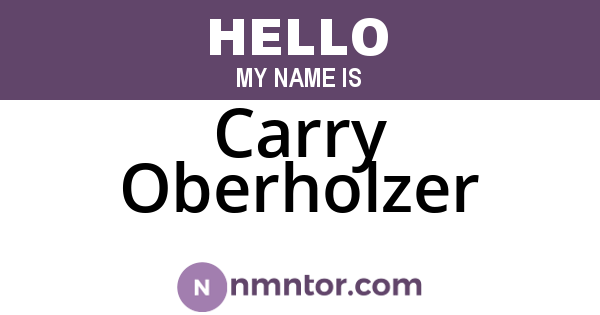 Carry Oberholzer