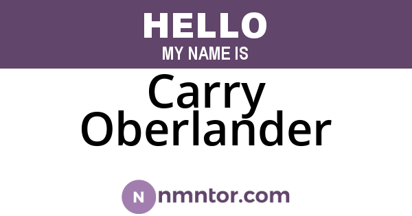 Carry Oberlander