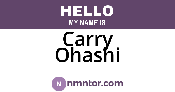 Carry Ohashi
