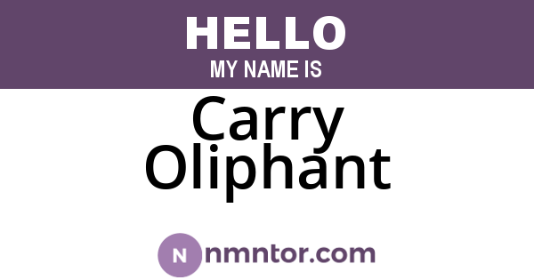 Carry Oliphant