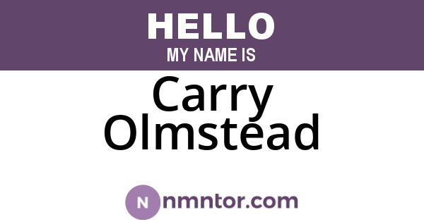 Carry Olmstead