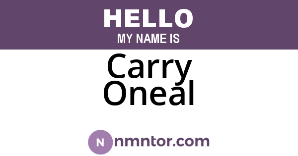 Carry Oneal